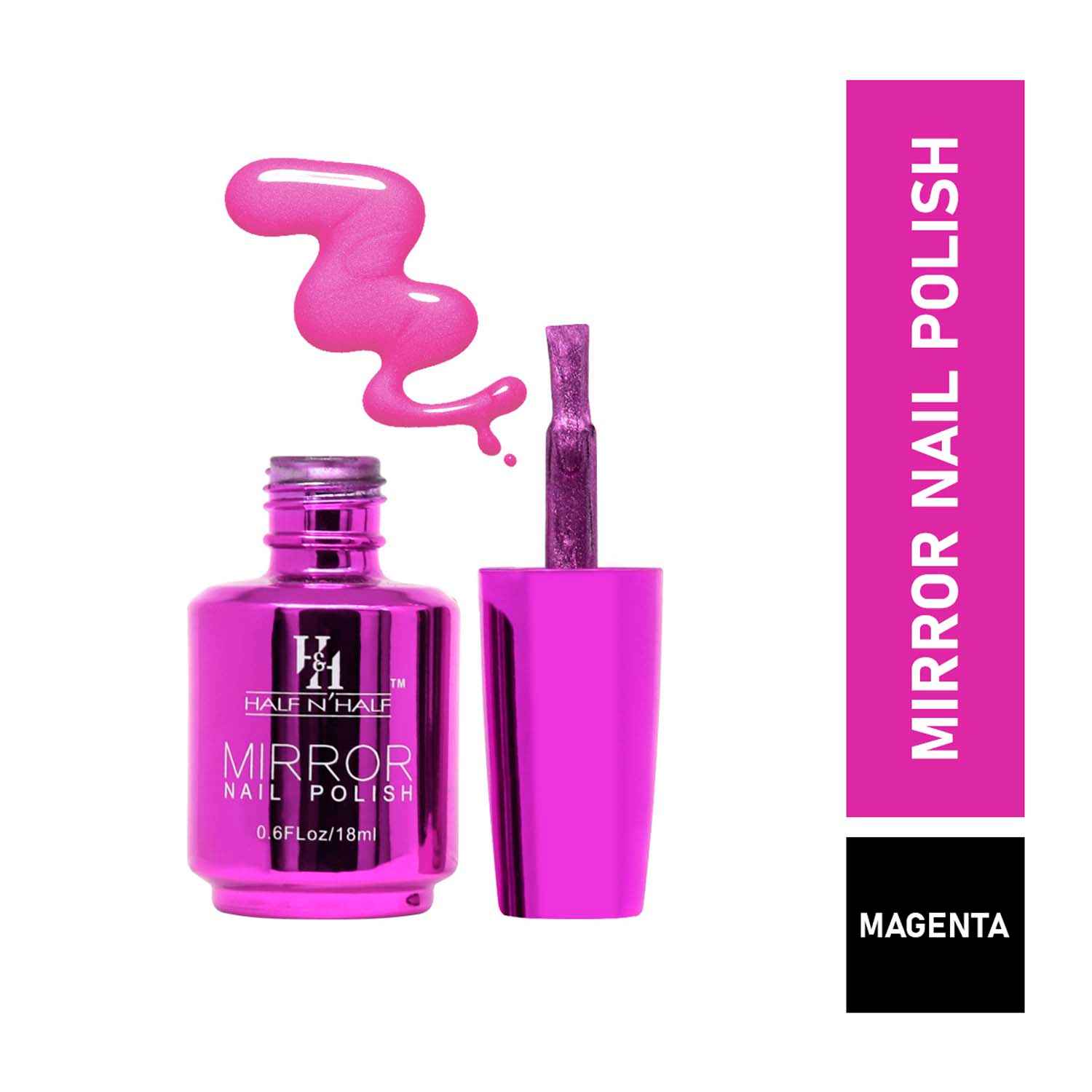 Buy Half N Half Mirror Nail Polish, B-Magenta (18 ml) - Purplle