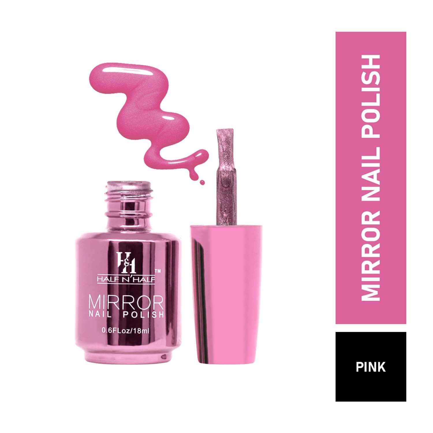 Buy Half N Half Mirror Nail Polish, B-Pink (18 ml) - Purplle