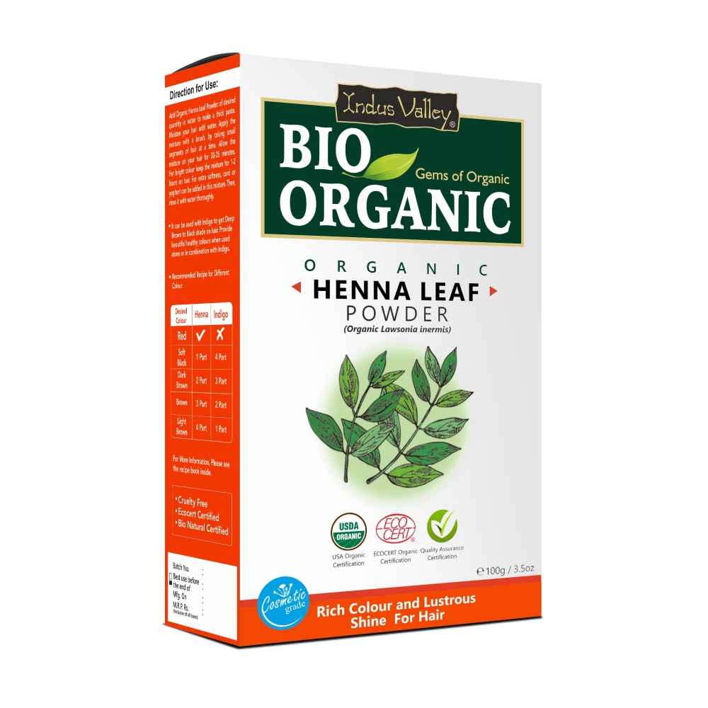 Buy Indus Valley Bio Organic Natural Herbal Henna Powder For Hair Color, Mehandi for Hair Colour (100 gm) - Purplle