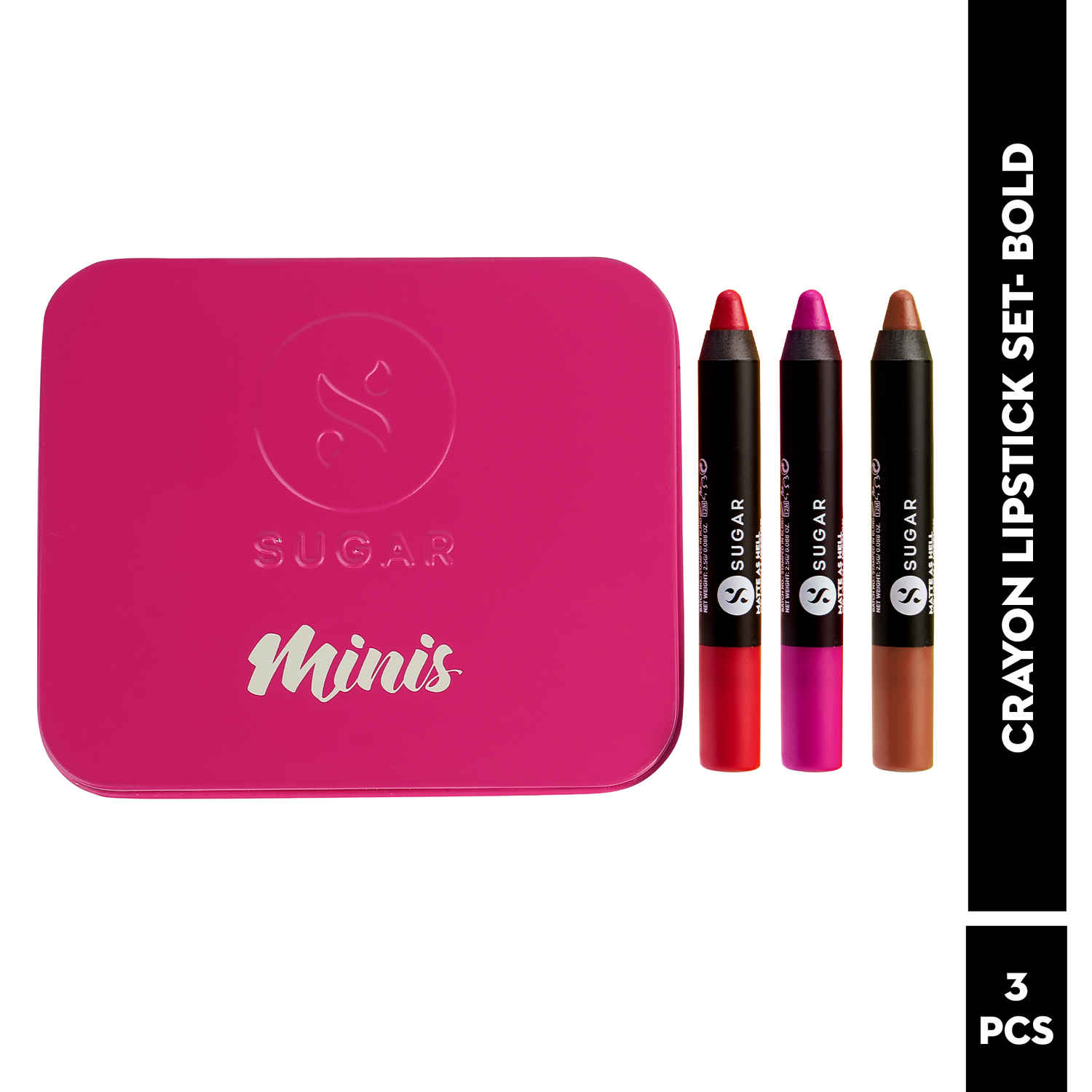 Buy SUGAR Cosmetics Matte As Hell Lip Crayon Lipsticks Set for Women | Lasts 12+ Hours | Pack of 3 - Bold Shades - Purplle