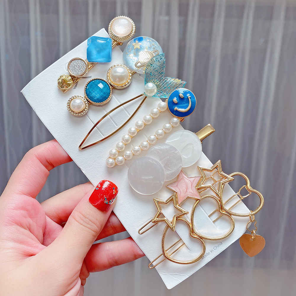 Buy Yellow Chimes 7 pcs Fine Quality Shiny Hair Clips Fashion Hair Accessories for Women Girls 2 - Purplle