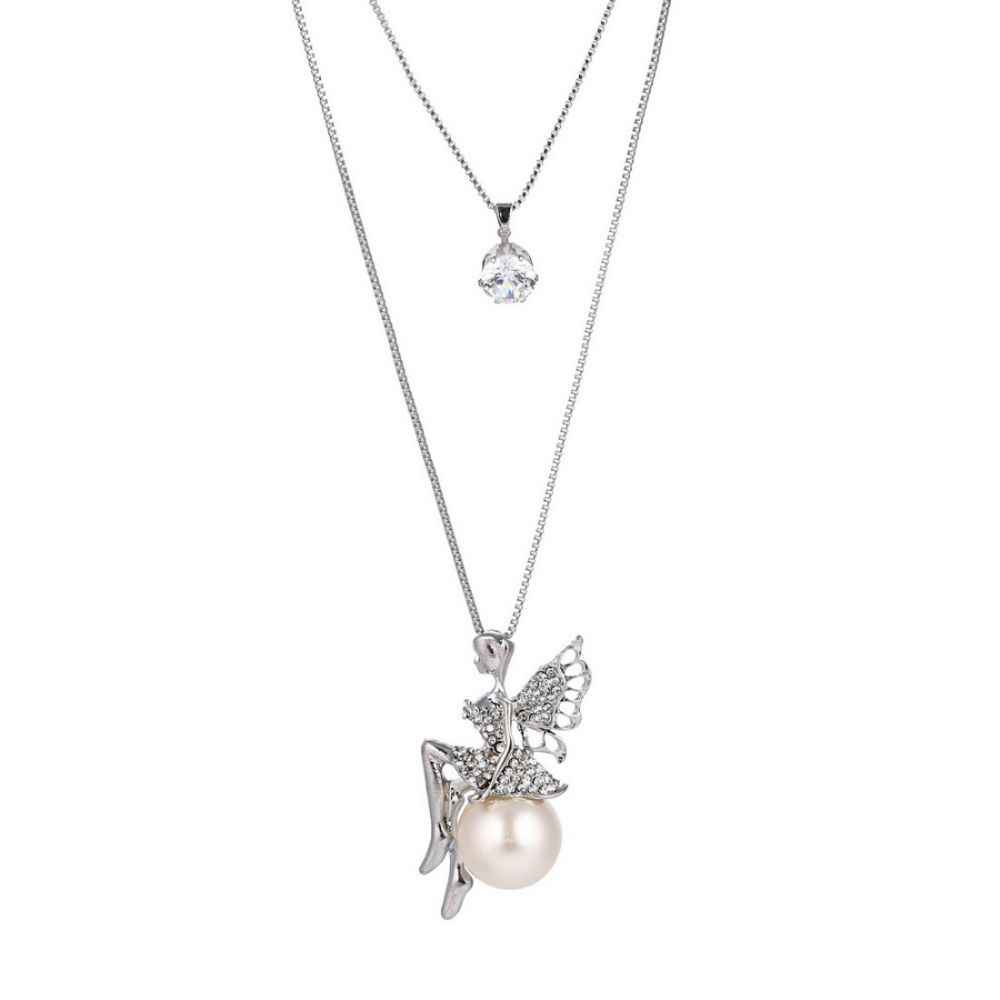 Buy Yellow Chimes Angle on Pearl Stylish Fashion Long Chain Pendant Necklace for Women and Girls - Purplle