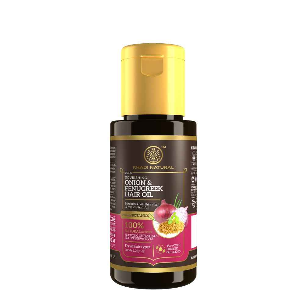 Buy Khadi Natural Onion & Fenugreek Hair Oil Powered Botanics 30 ml - Purplle