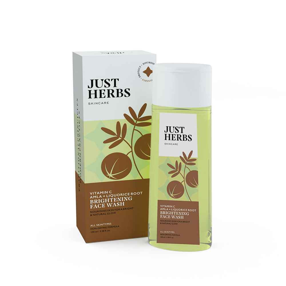 Buy Just Herbs Vitamin C, Amla & Liquorice Root brightening face wash 100 ML - Purplle