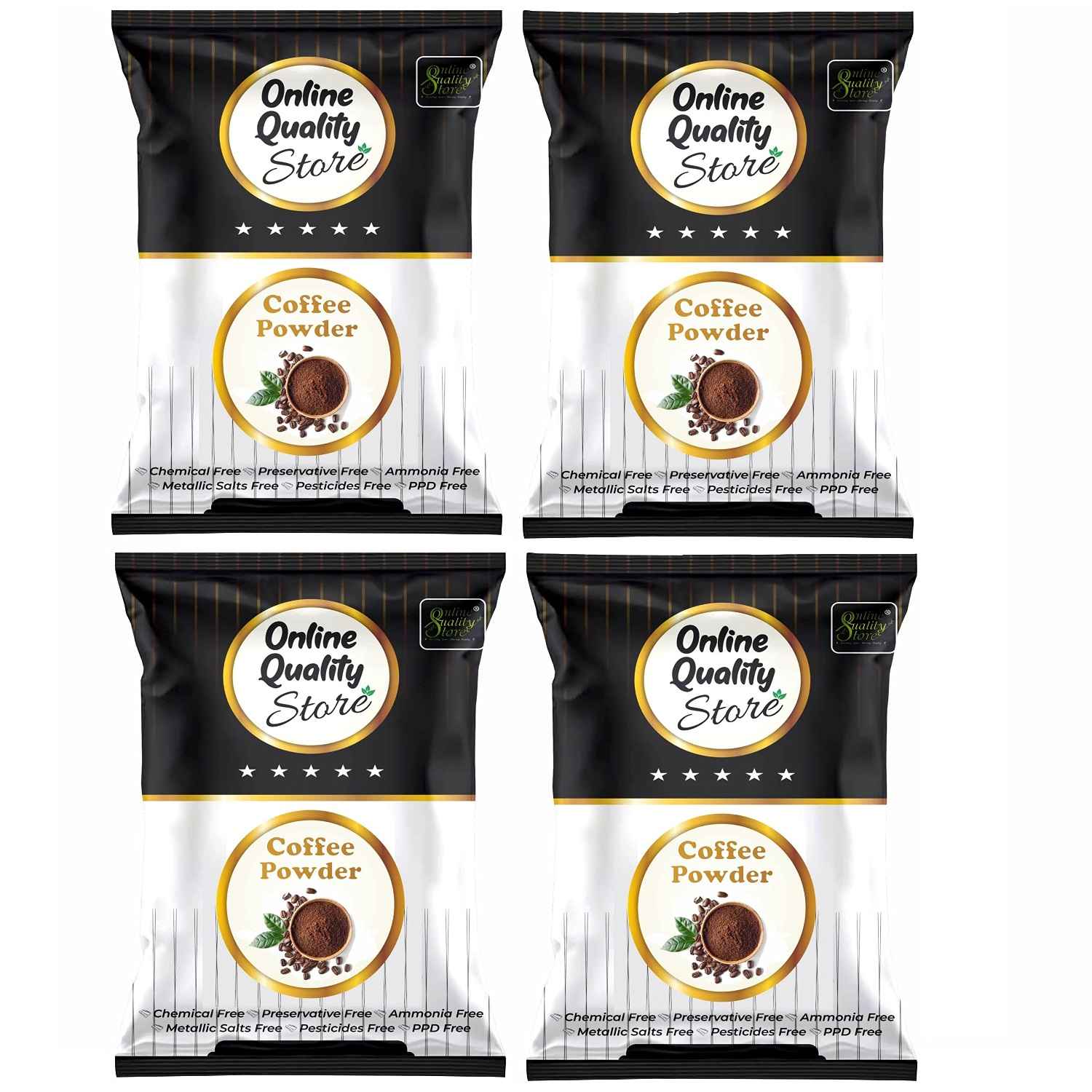 Buy Online Quality Store Coffee Body Scrub - 400 gm (Set of 4) |Online Quality Store Coffee Body Scrub|Tan Removal Coffee Powder Skin & Hair|Coconut|Oily/Normal Skin {Coffee_400g} - Purplle