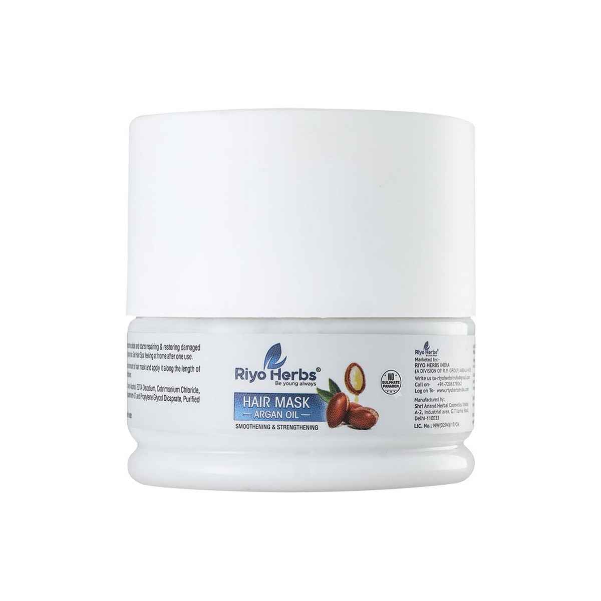 Buy Riyo Herbs Argan Oil Hair Mask With Shea Butter For Reduces Dryness, Frizzy, Damage Hair, 200gm - Purplle