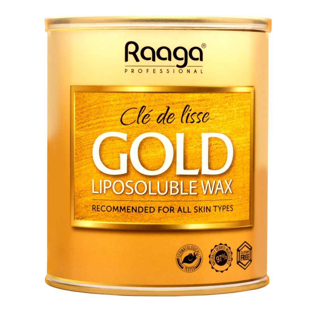 Buy Raaga Professional Liposoluble Metallic Wax, Gold, 800 ml - Purplle