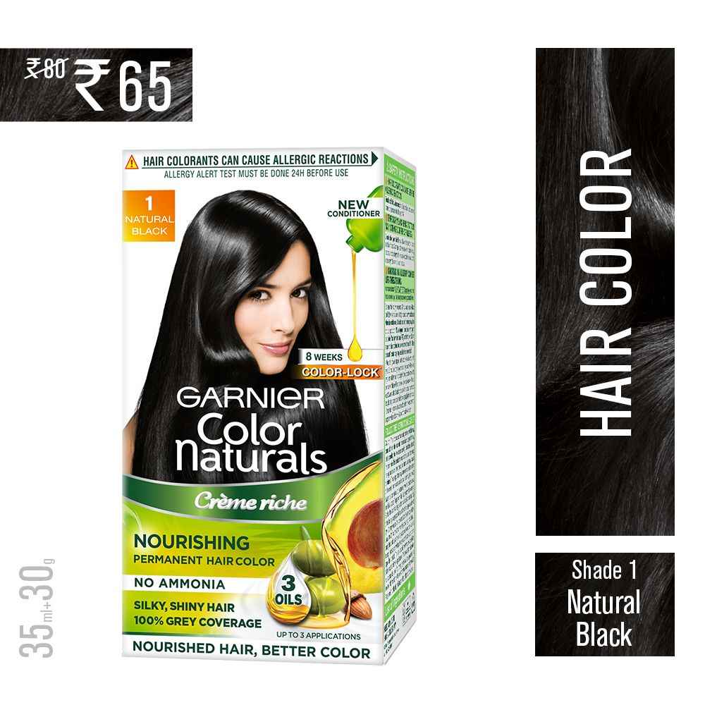 Buy Garnier Color Naturals Cream Natural Black 1 (35ml + 30 g) - Purplle