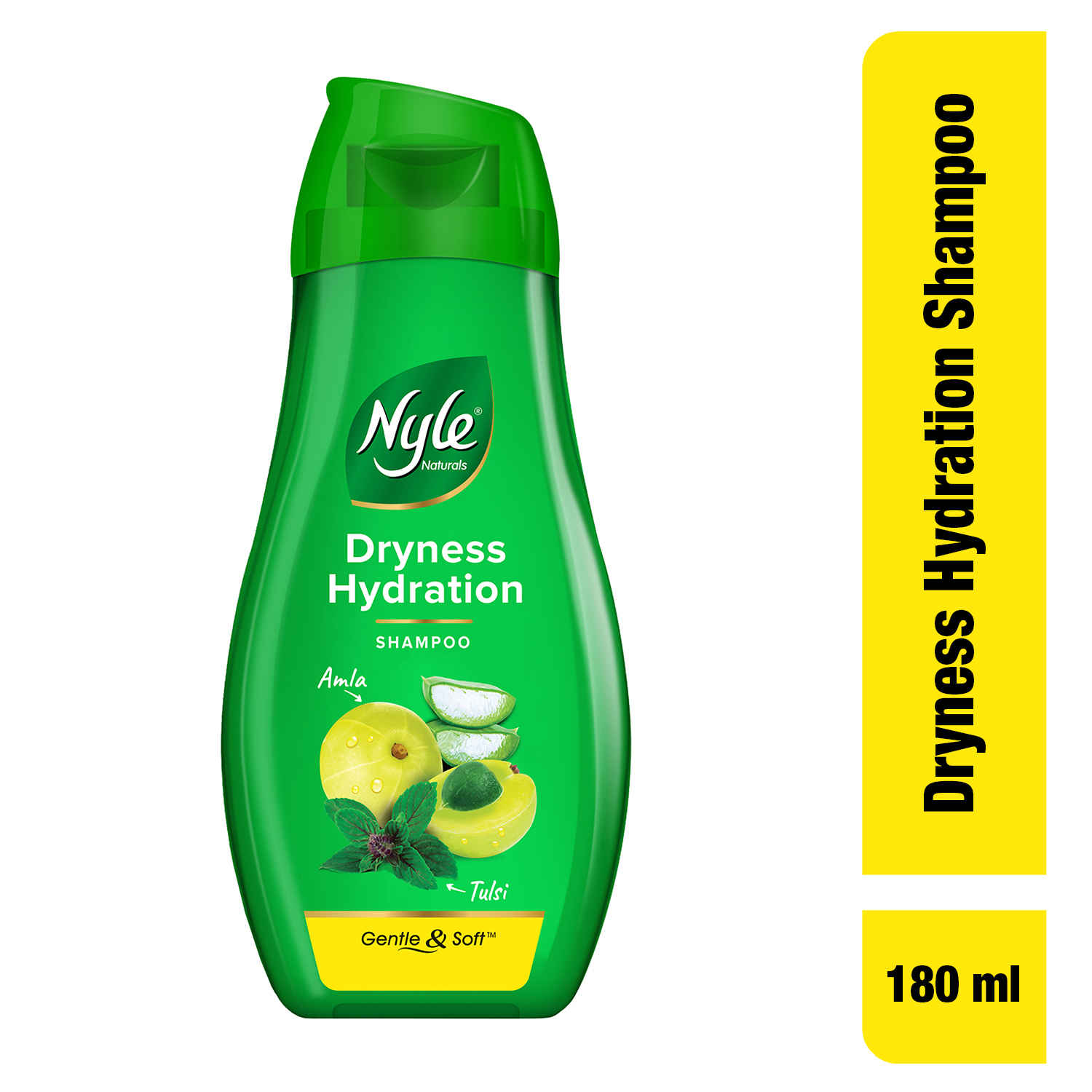 Buy Nyle Naturals Dryness Hydration Shampoo, With Tulsi, Amla and Aloe Vera,Gental & Soft, pH Balanced and Paraben Free, For Men & Women,180ml - Purplle