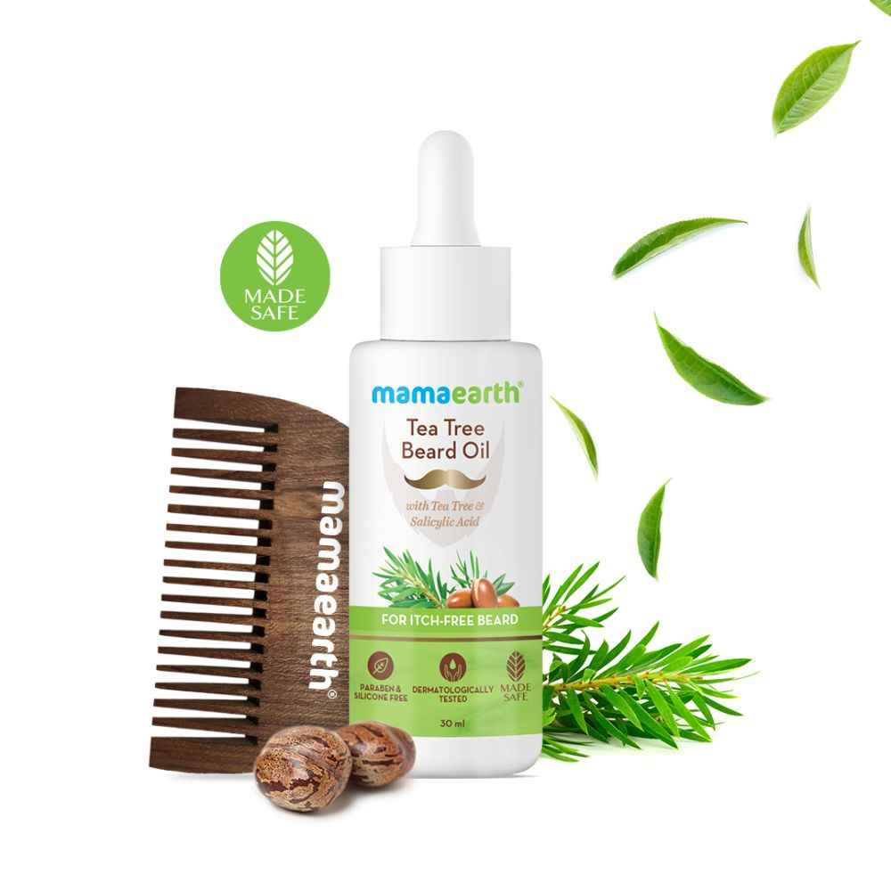 Buy Mamaearth Tea Tree Beard Oil for men, with Tea Tree & Salicylic Acid for Itch-Free Beard – 30 ml - Purplle