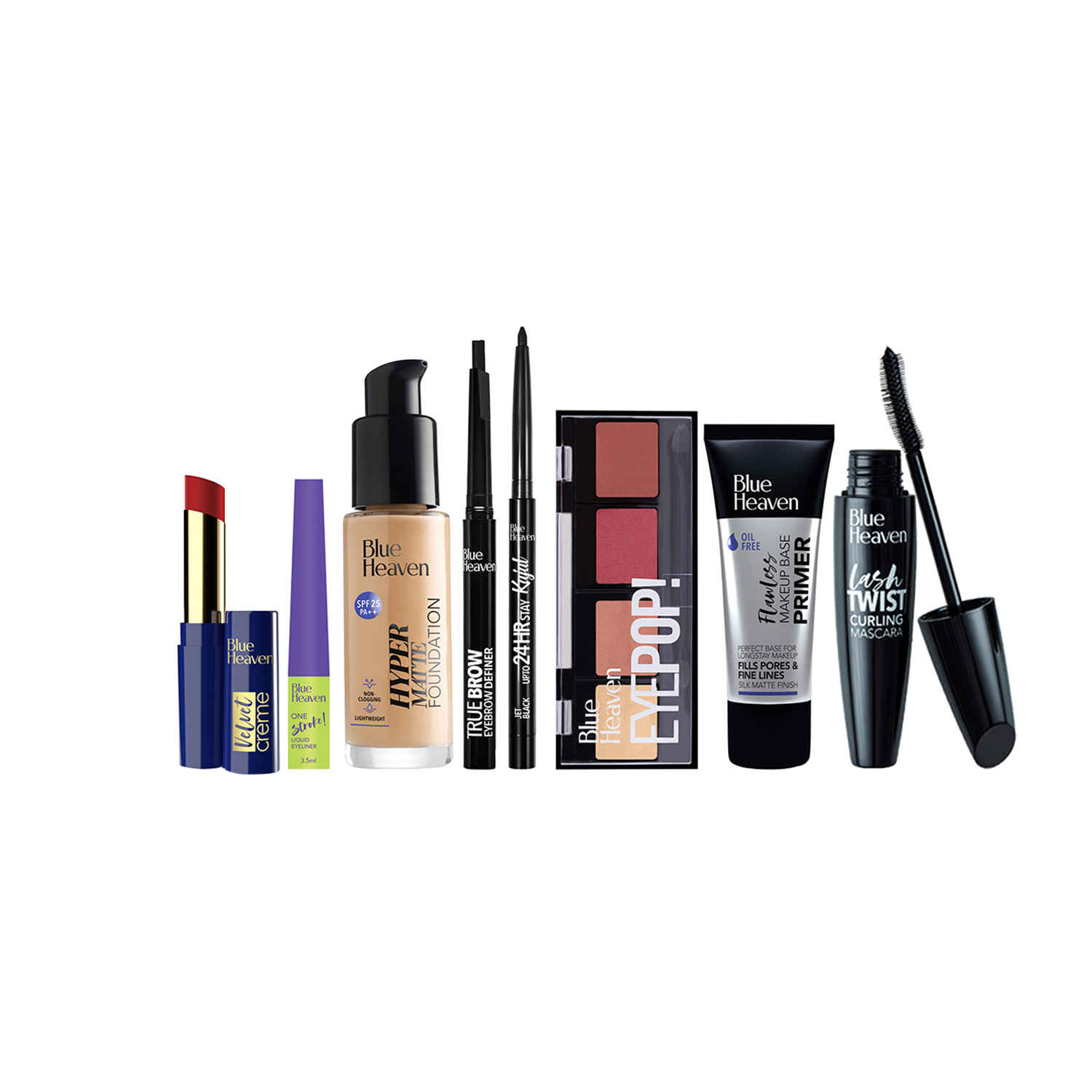 Buy Blue Heaven Festive MakeUp Kit For Women, Fair Tone Combo, 75.6 ml (Pack of 8) - Purplle