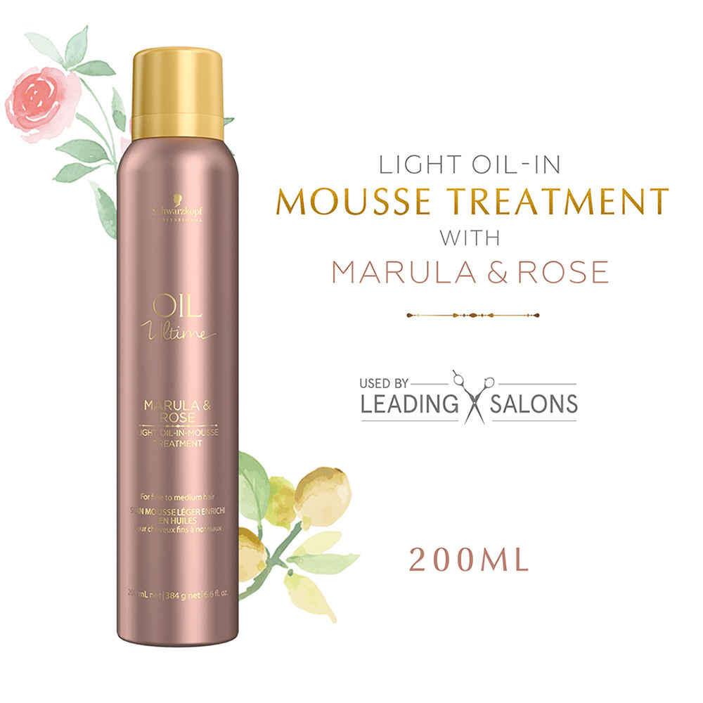 Buy Schwarzkopf Professional Oil Ultime Light Oil-In-Mousse Treatment with Marula and Rose Oil | For Fine | 200ml - Purplle