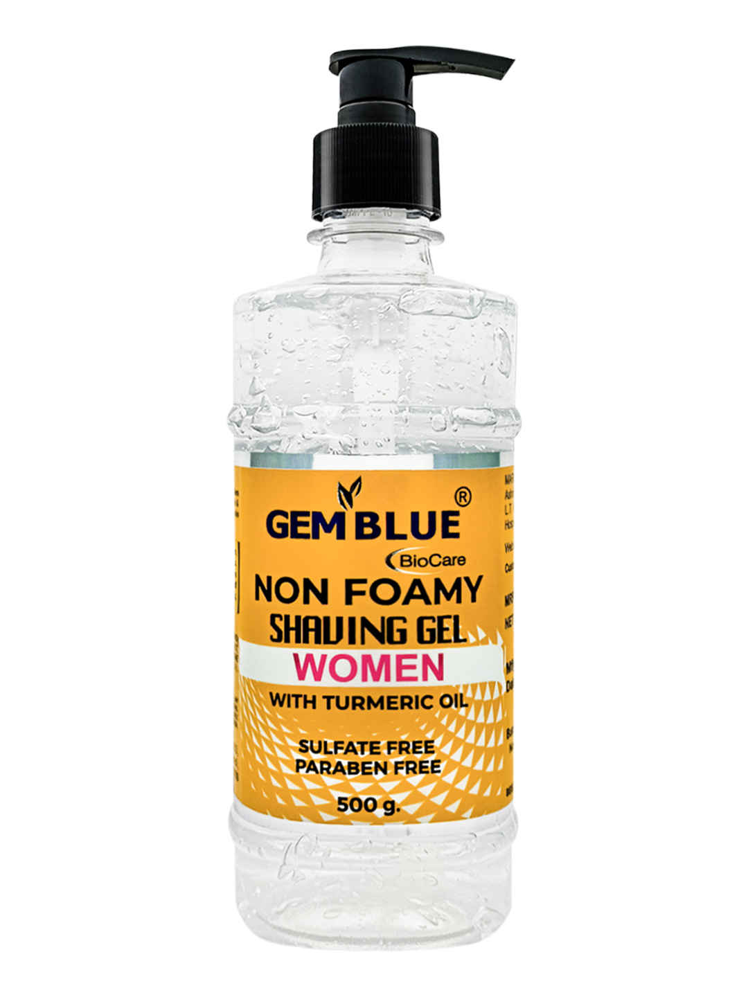 Buy Gemblue Biocare Non Foamy Shaving Gel Women with Turmeric oil, 500 gm - Purplle