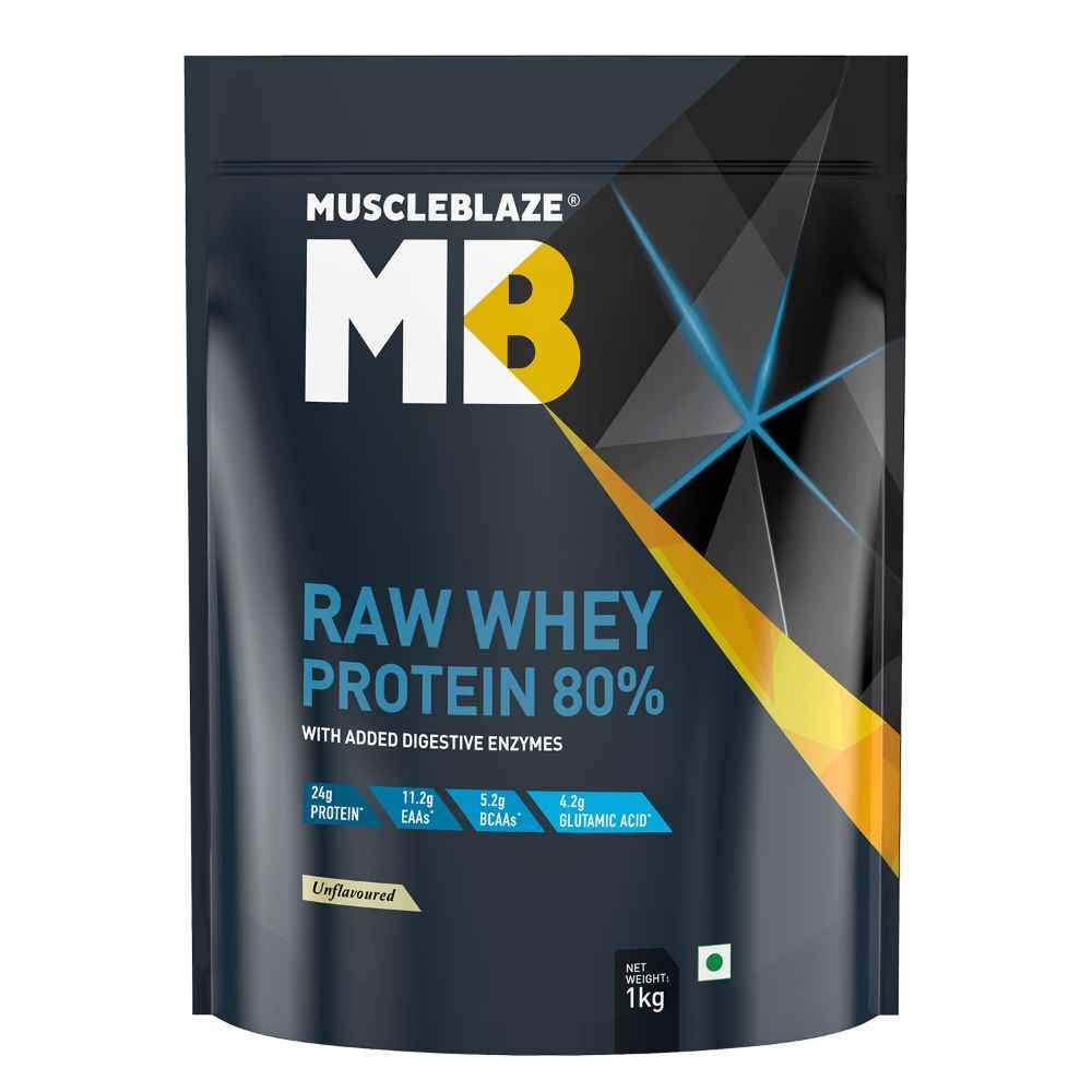 Buy MuscleBlaze Raw Whey Protein, 1 kg Unflavoured - Purplle