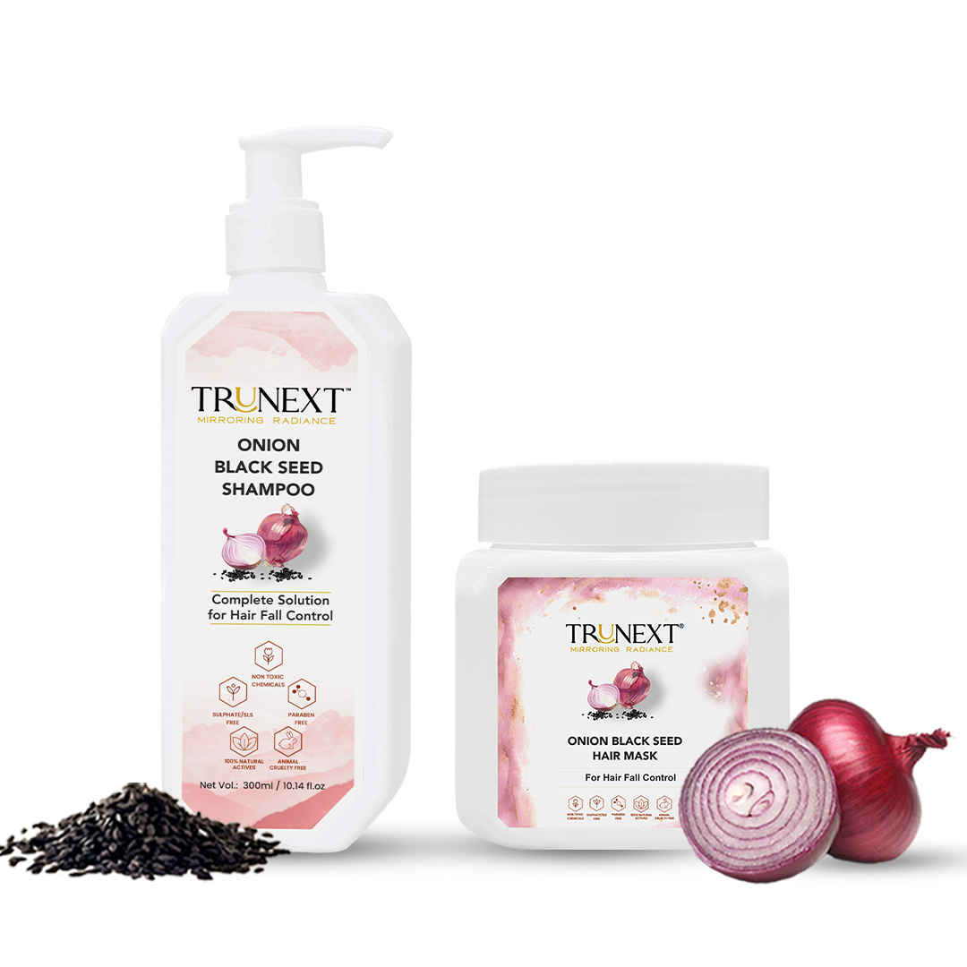Buy TRUNEXT Onion Black Seed Shampoo(300ml) + Onion Black Seed Hair Mask(200ml) - Purplle