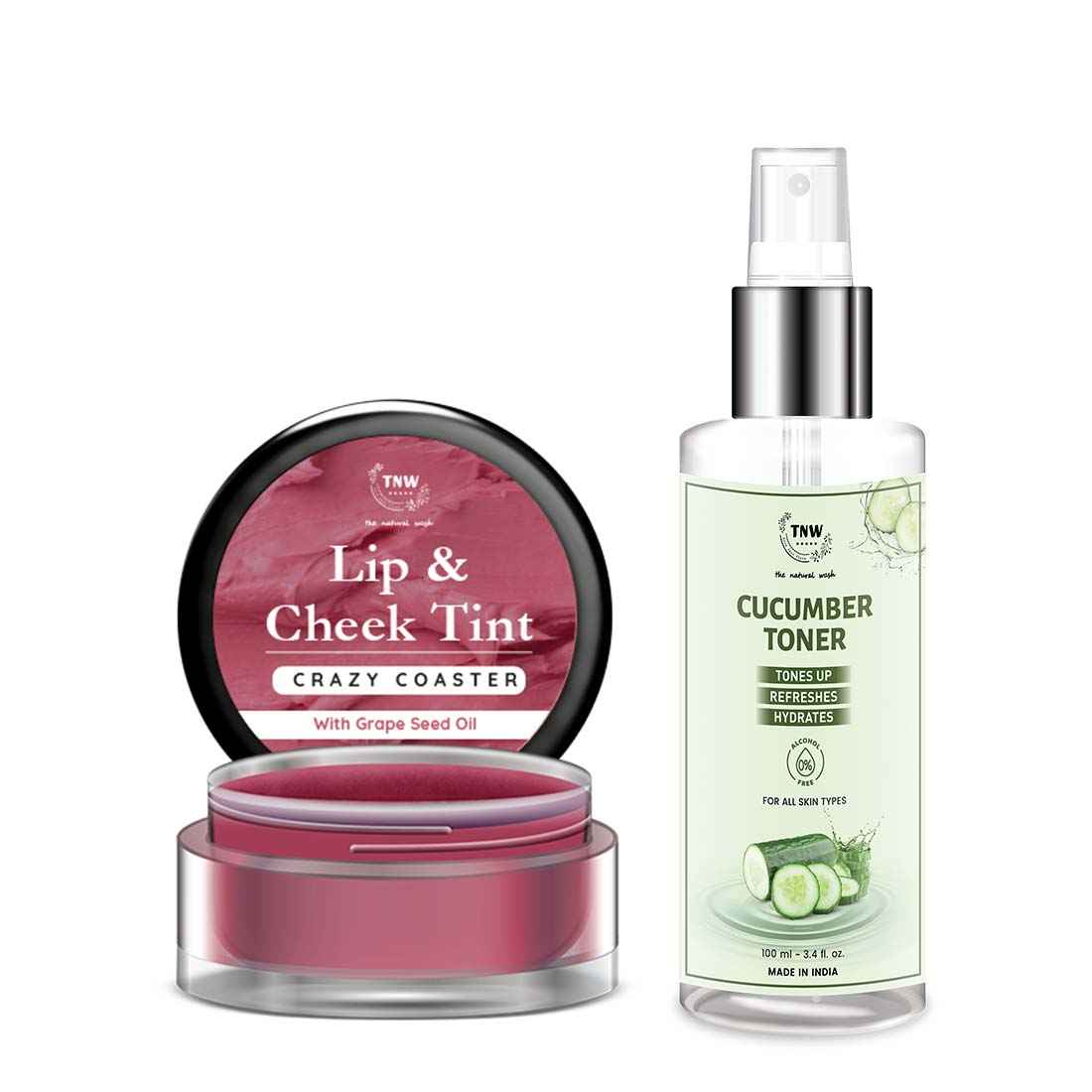 Buy Combo of 2- Crazy Coster Lip Tint 5gm & Cucumber Toner 100ml - Purplle