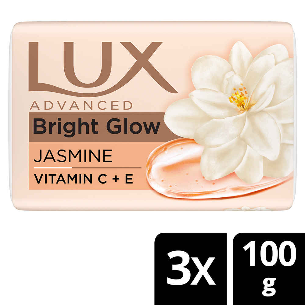 Buy Lux Bright Glow Jasmine & Vitamin E For Glowing Skin Beauty Bar Mega Pack 3X100 g - Purplle