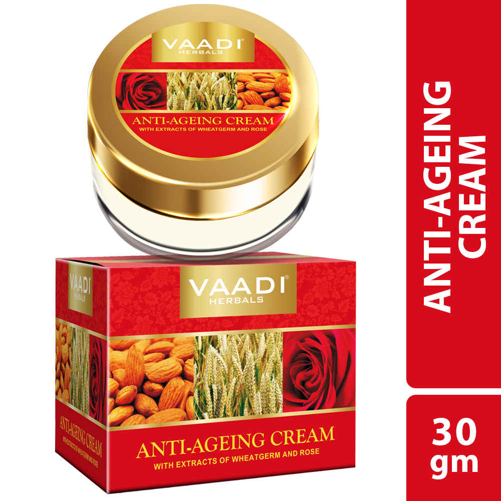Buy Vaadi Herbals Anti Ageing Cream Almond, Wheatgerm Oil & Rose (30 gm) - Purplle
