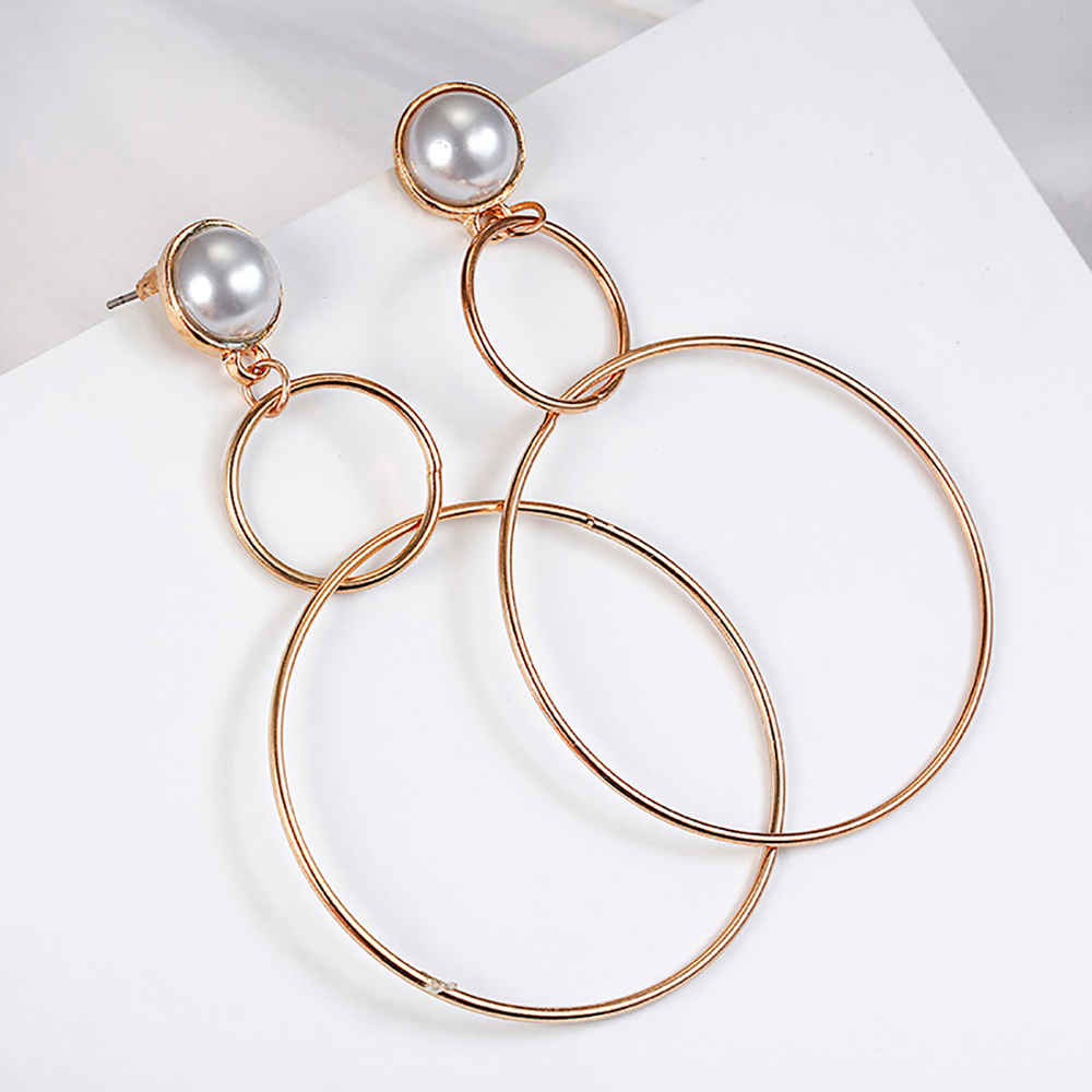 Buy Jewels Galaxy White Gold-Plated Beaded Circular Drop Earrings - Purplle