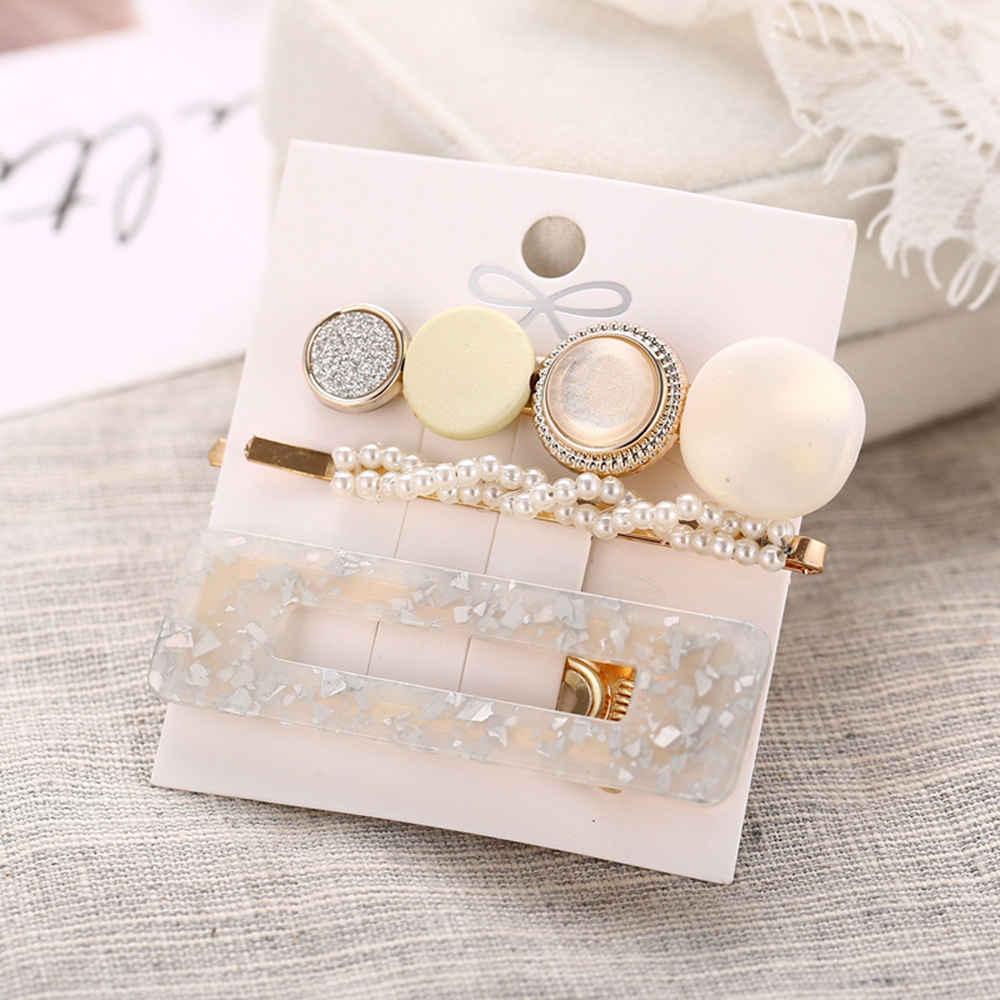 Buy Jewels Galaxy Mesmerizing Pearl Gold Plated Hairclips for Women/Girls - Purplle