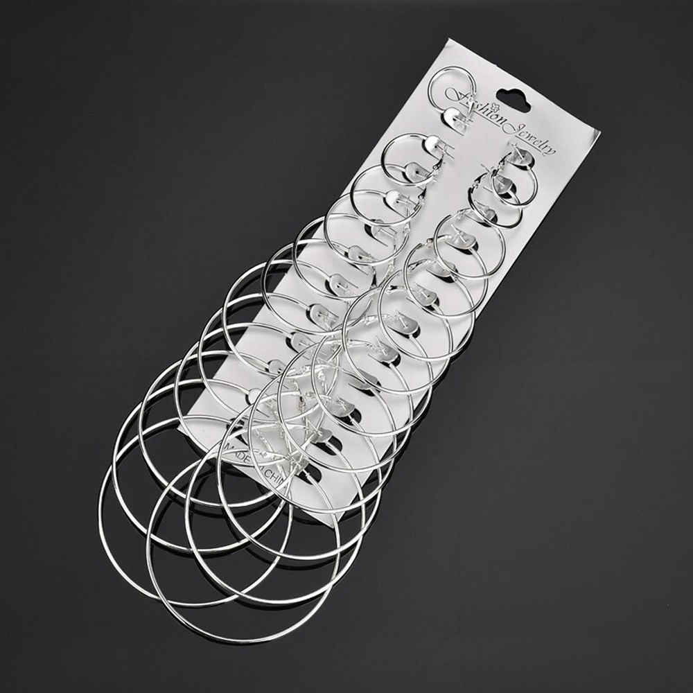 Buy Jewels Galaxy Set of 12 Silver-Plated Hoop Earrings - Purplle