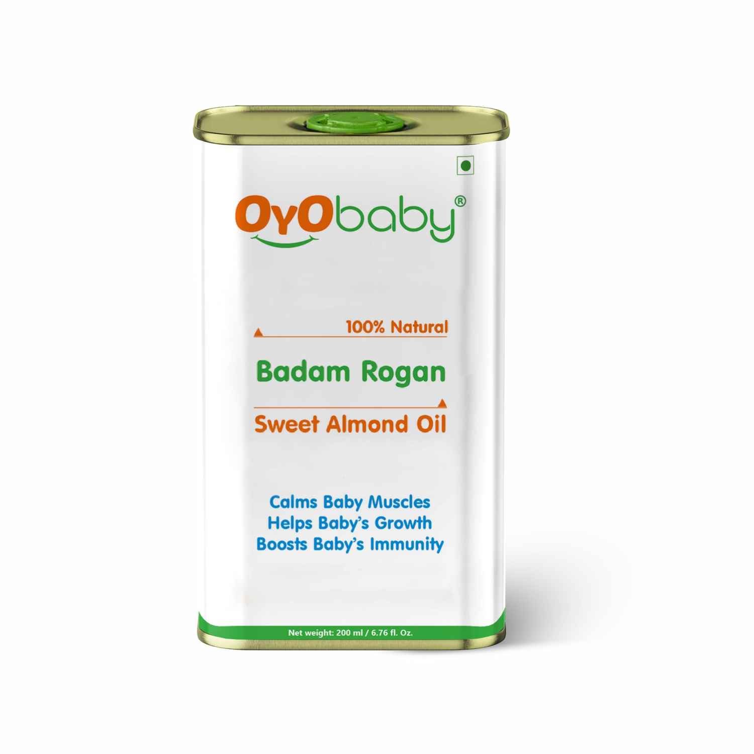 Buy Oyo Baby Badam Rogan Sweet Almond Oil | Rich In Vitamin -E For Healthy Skin , Hair And Body | Edible - For Calms Baby Muscles Helps Babys Growth Boosts Babys Immunity - 200 ml - Purplle