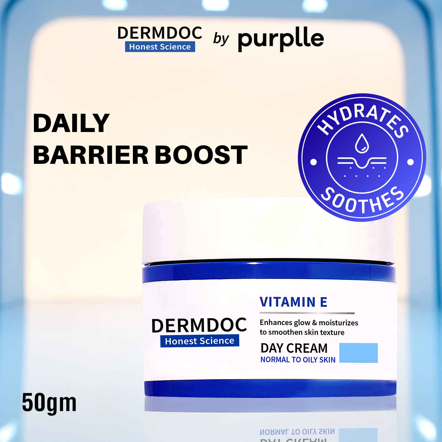 Buy DERMDOC by Purplle 0.5% Vitamin E Day Cream (50 gm) | moisturizer for dry skin | moisturizing cream - Purplle