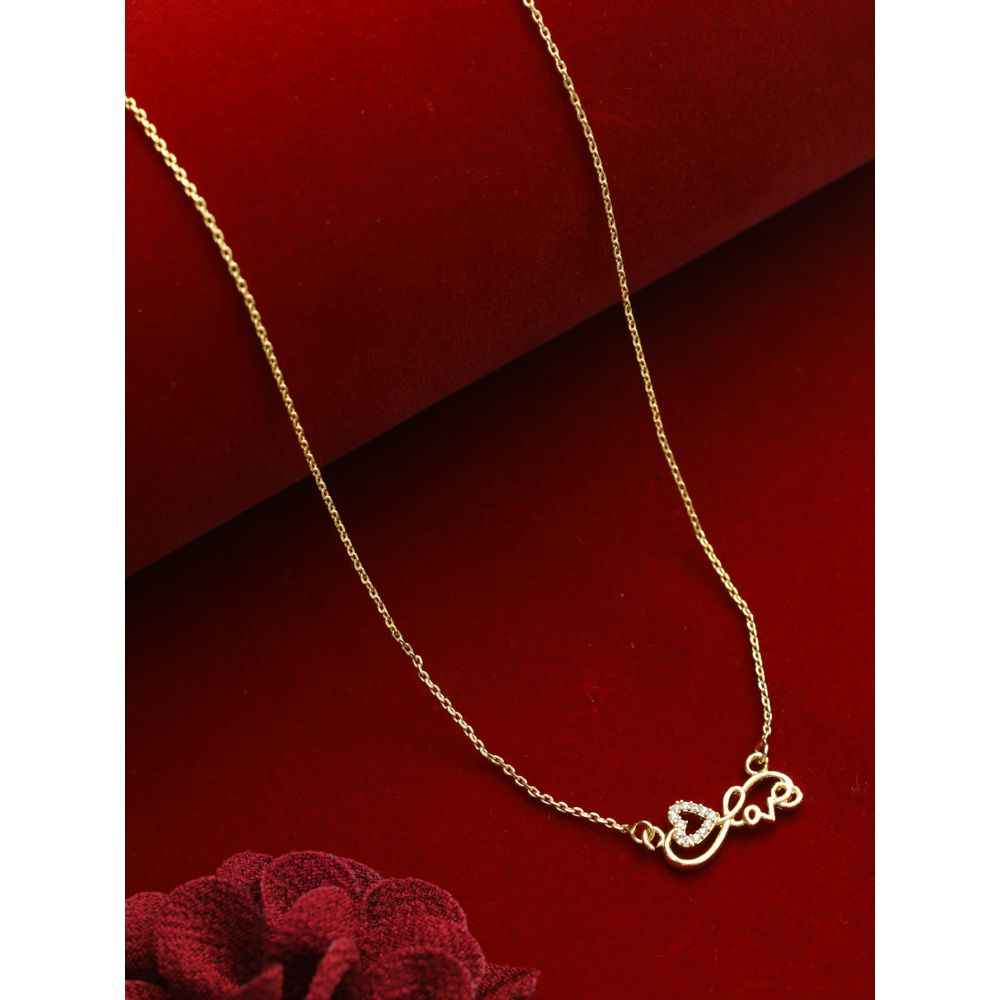 Buy Jazz And Sizzle Gold-Plated White AD Studded Love Chain - Purplle