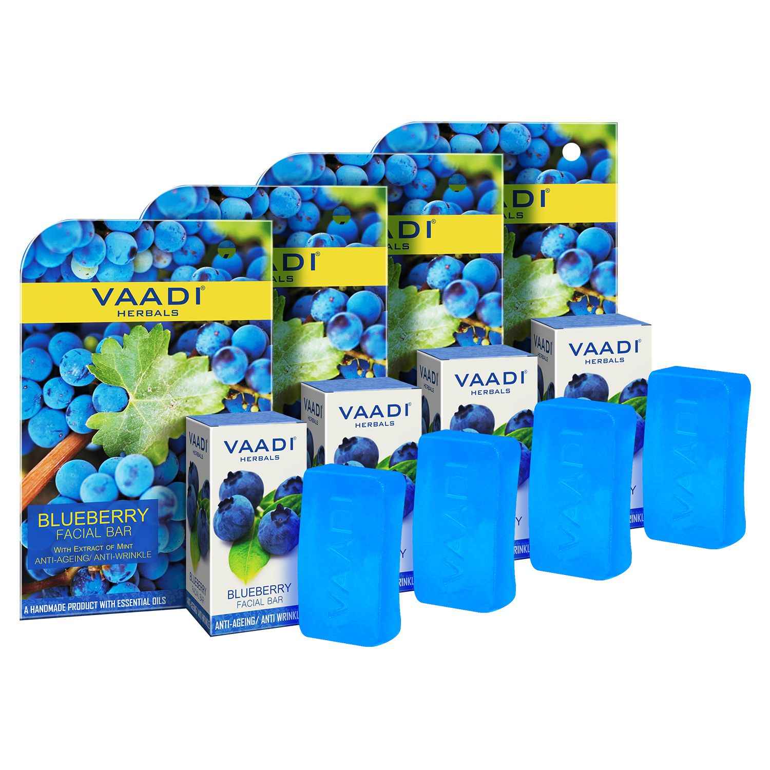 Buy Vaadi Herbals Blueberry Facial Bar with Extract of Mint (25 g) (Pack of 4) - Purplle