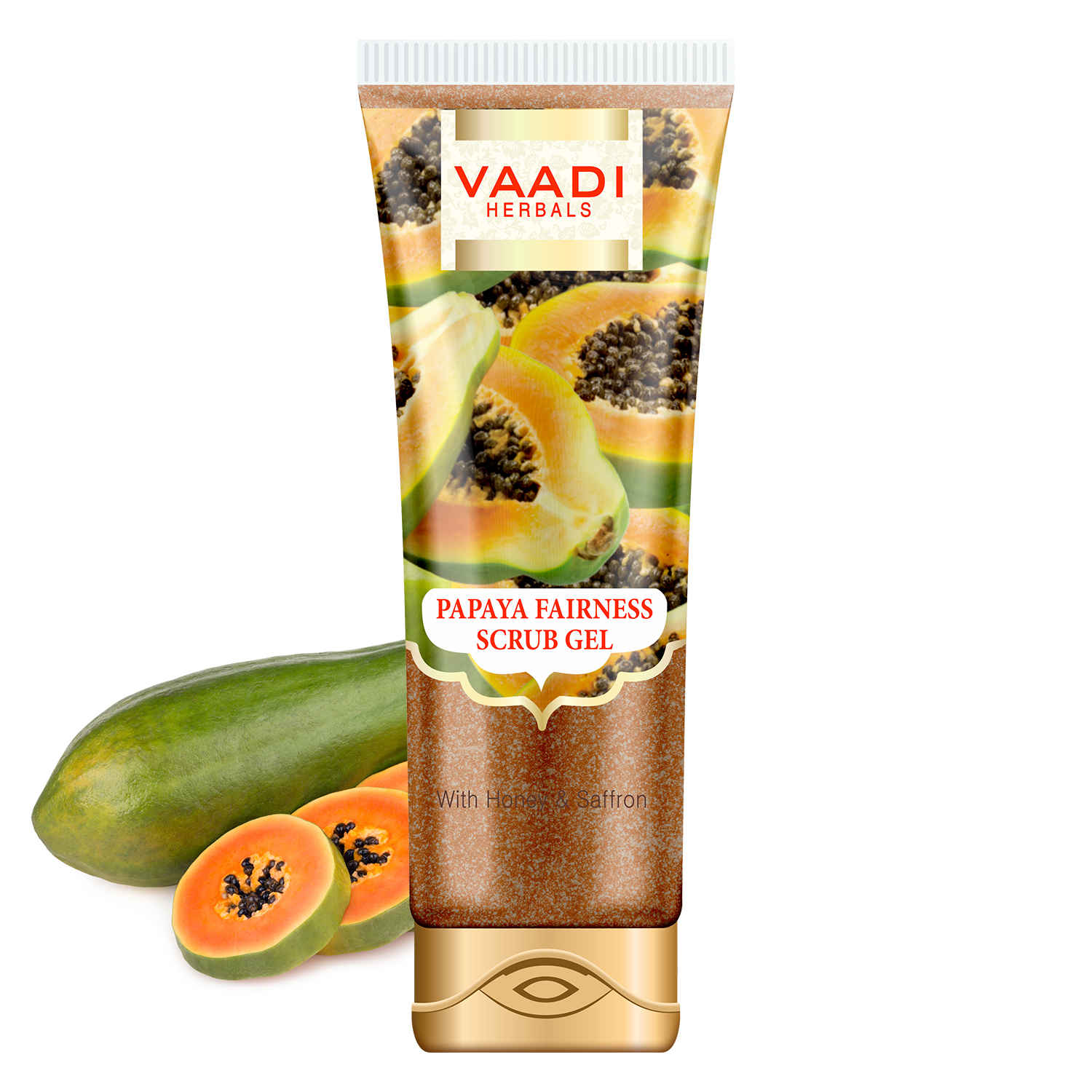 Buy Vaadi Herbals Papaya Fairness Scrub Gel With Honey & Saffron (110 g) - Purplle