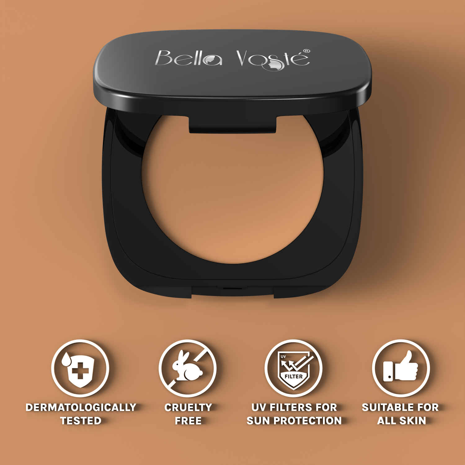 Buy Bella Voste Compact Powder , Mattifies Skin, Shine Control & Oil Absorbing Formula, UV Filters for SUN Protection, Shade - HD10 - COFFEE - 9 gm - Purplle