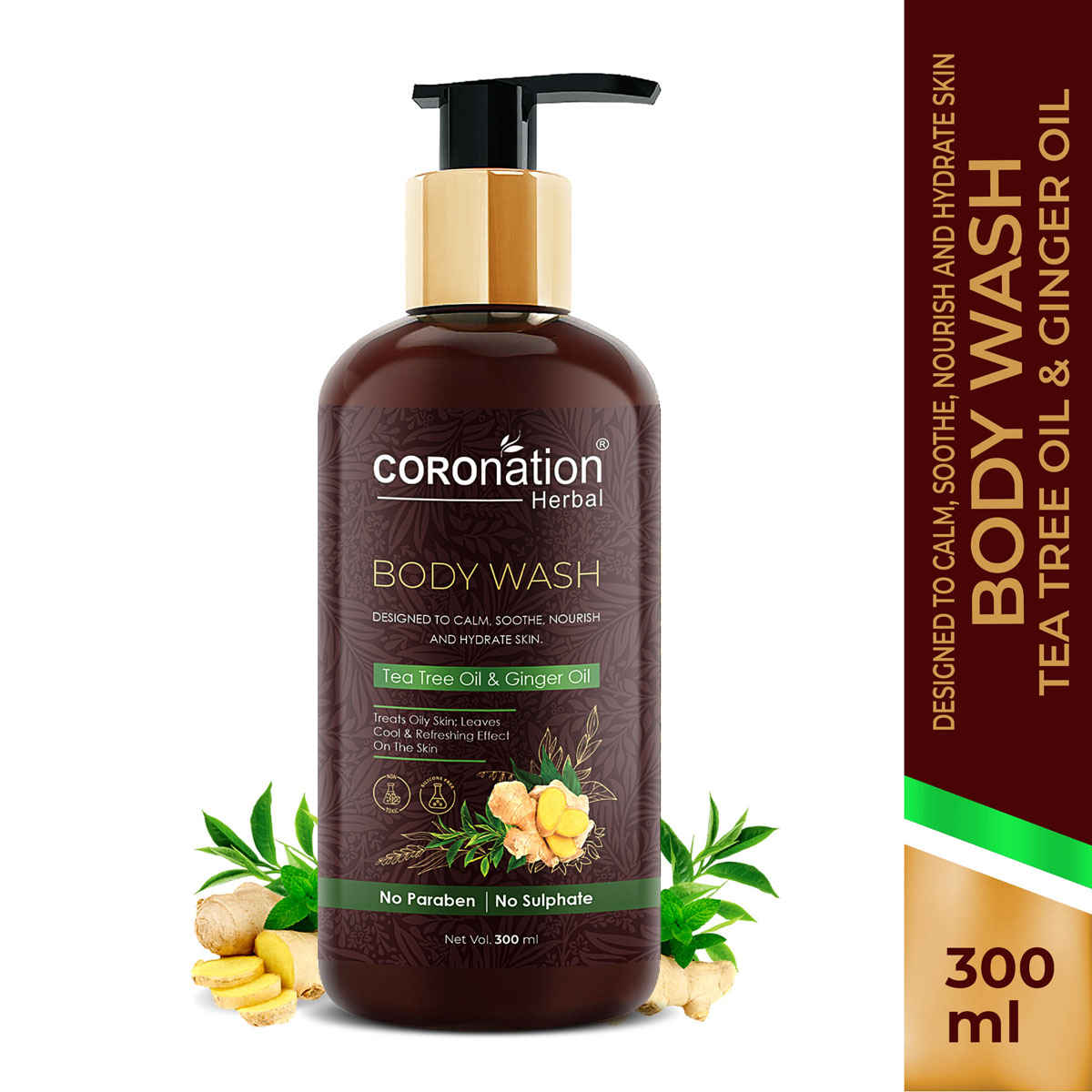 Buy COROnation Herbal Tea Tree Oil and Ginger Oil Body Wash - 300 ml - Purplle