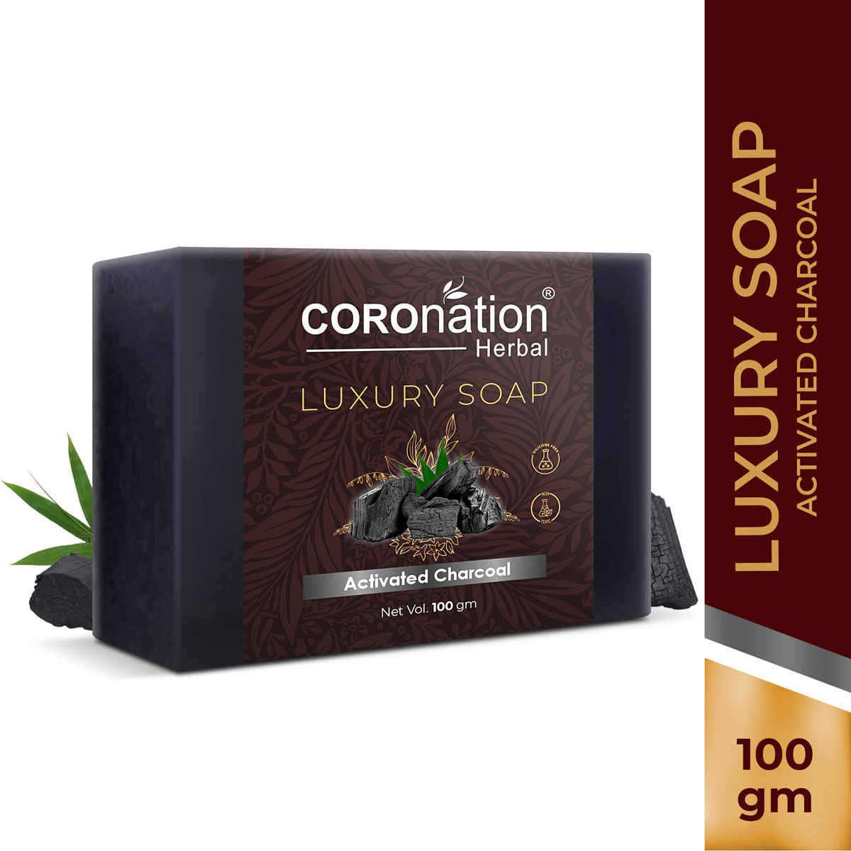 Buy COROnation Herbal Activated Charcoal Luxury Soap - 100 gm - Purplle