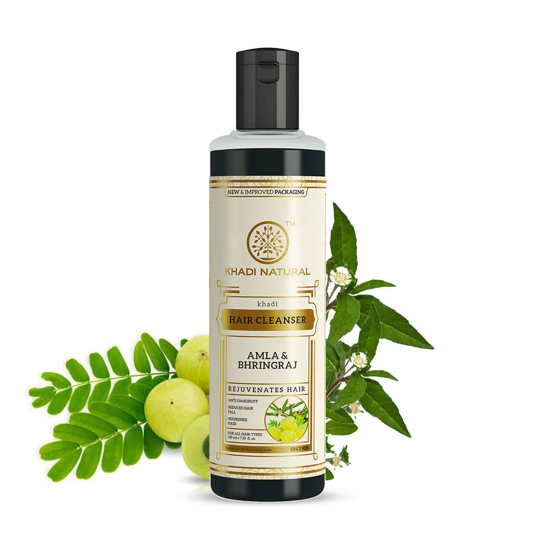 Buy Khadi Natural A mla & Bhringraj Herbal Hair Cleanser | Scalp & Hair cleanser - 210 ml - Purplle