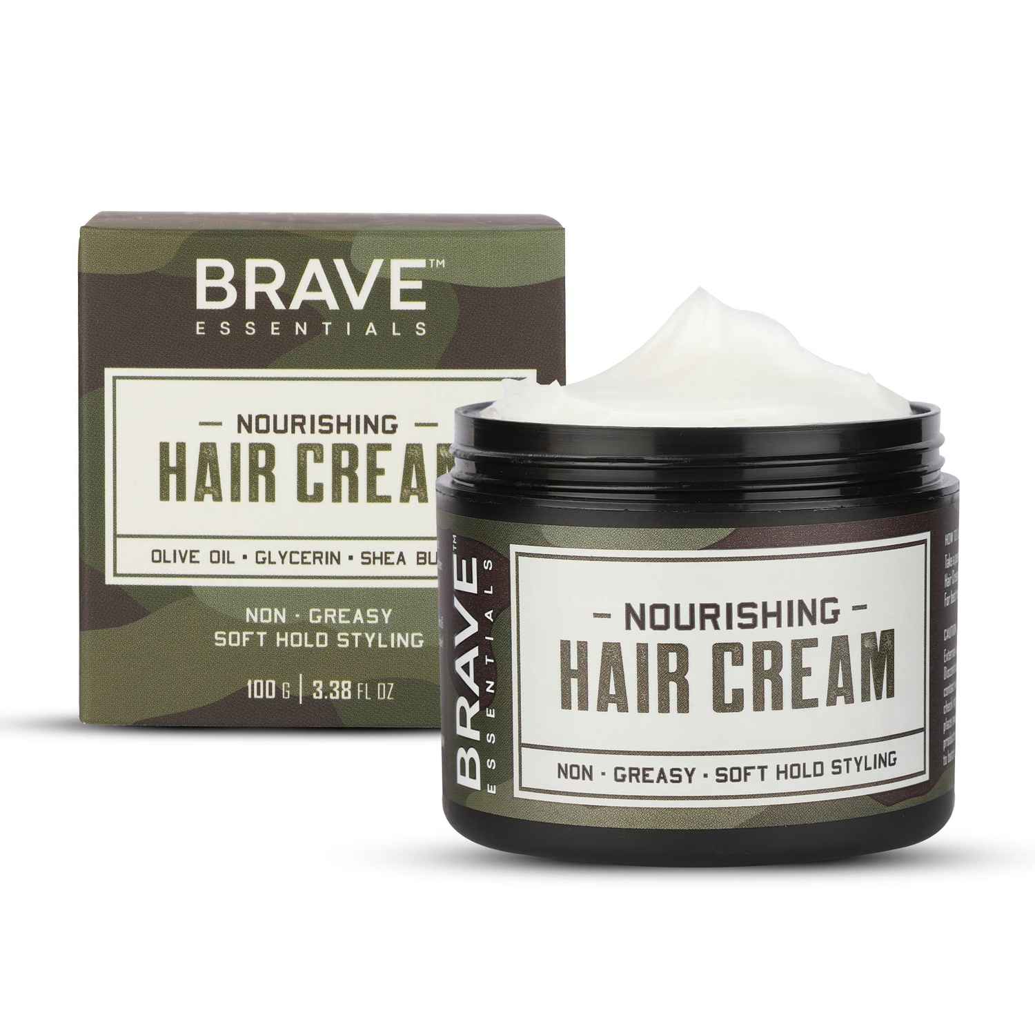 Buy Brave Essentials Nourishing Hair Cream | 100ml |Non - Greasy | Soft Hold Styling - Purplle