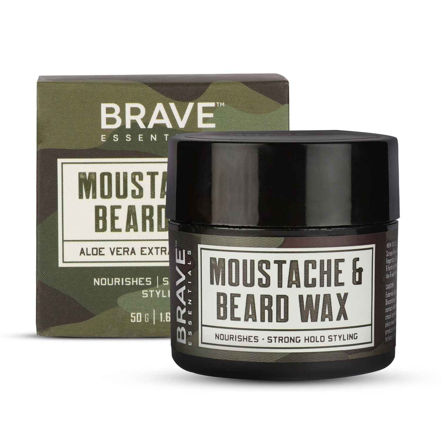 Buy Brave Essentials Beard + Moustache Wax | 50G |Nourishing | Strong Hold Styling - Purplle