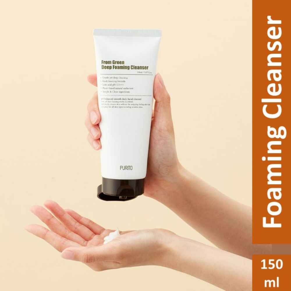 Buy PURITO Green Deep Foaming Cleanser (150ml) | Korean Skin Care - Purplle