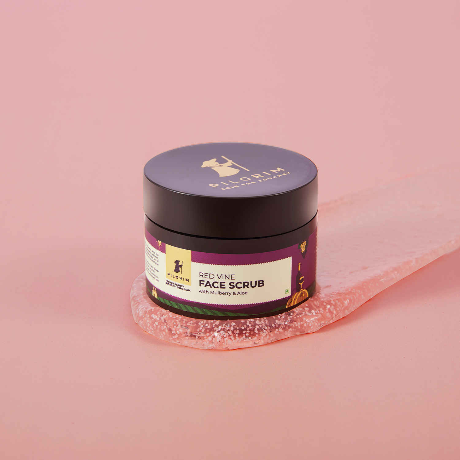 Buy Pilgrim Red Vine Face Scrub with Mulberry Extract & Aloe for Glowing Skin,A Unclogs pores , Fights Ageing & boosts CirculationA |Men & Women (50 gm) - Purplle