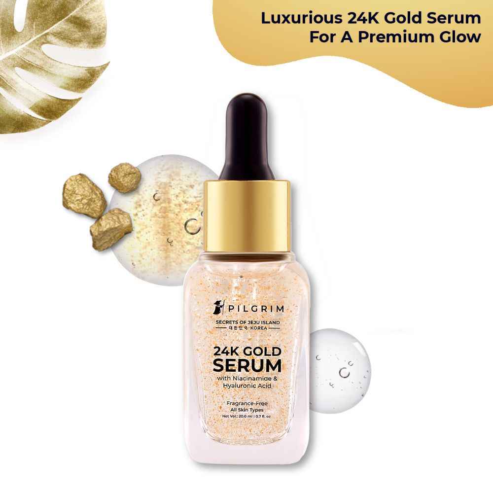 Buy Pilgrim 24K Gold Serum With Niacinamide & Hyaluronic Acid | Fragrance free | For All Skin types | (20 ml) - Purplle