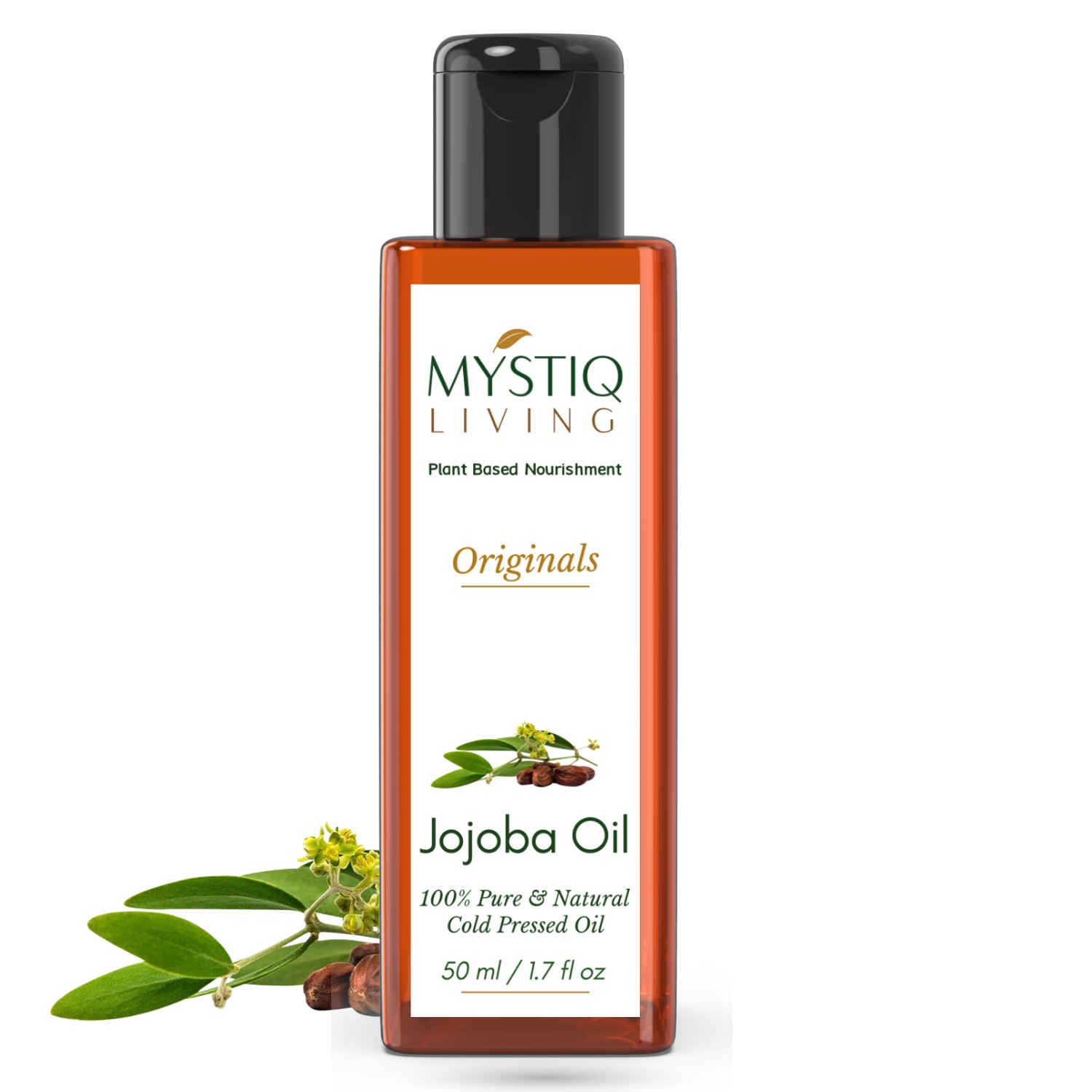 Buy Mystiq Living Originals - Pure Golden Virgin Jojoba Oil | Hair, Skin & Face Care | Natural Makeup Remover | Cold Pressed | 100% Pure and Natural - 50 ML - Purplle