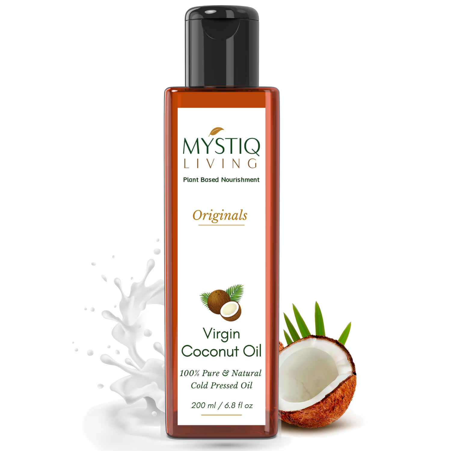Buy Mystiq Living Originals - Virgin Coconut Oil (From Coconut Milk)|For Hair, Skin & Baby Massage | Cold Pressed, 100% Pure & Natural - 200 ML - Purplle