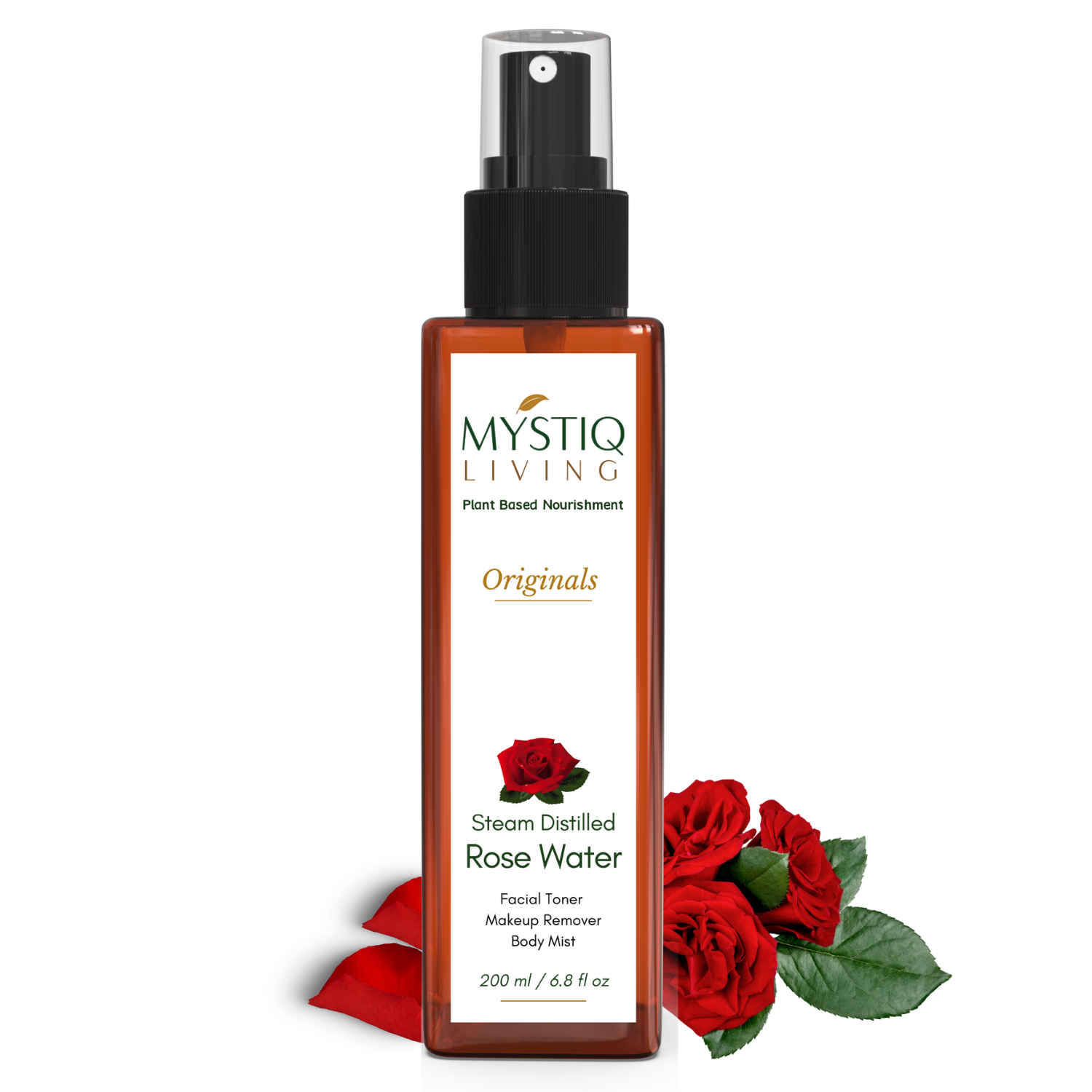 Buy Mystiq Living Originals - Rose Water (Gulab Jal) Spray, Pure & Natural Hydrosol For Skin, Hair & Face | 200ML - Purplle