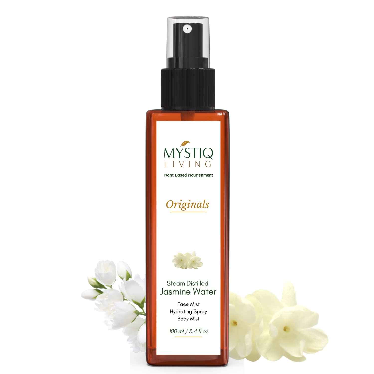 Buy Mystiq Living Originals - Steam Distilled Jasmine Floral Water | Face & Body Mist, Pore Cleanser, Toner | Pure & Natural- 100ML - Purplle