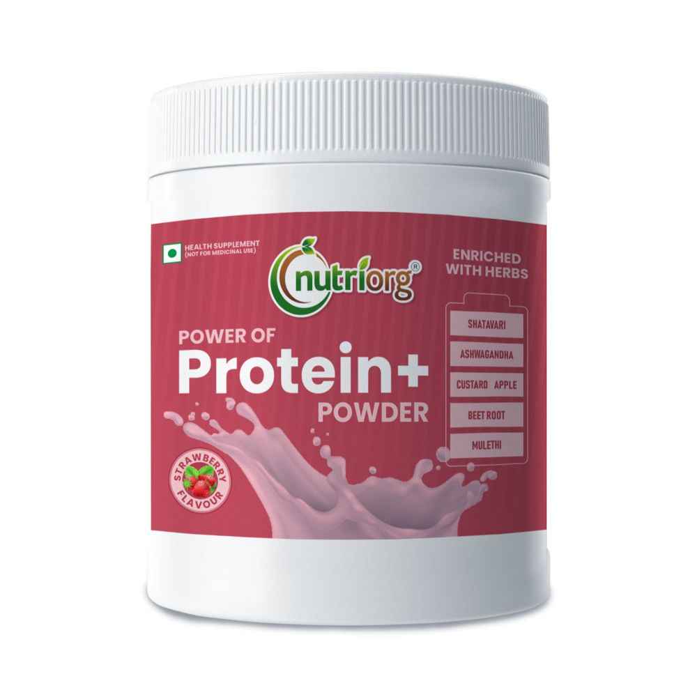 Buy Nutriorg Protein Plus Powder 400g (Strawberry Flavor) - Purplle