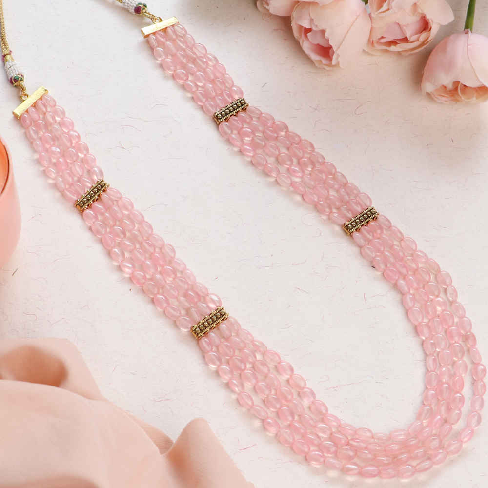 Buy Johori.com Rose Quartz Mani Beads Necklace - Purplle