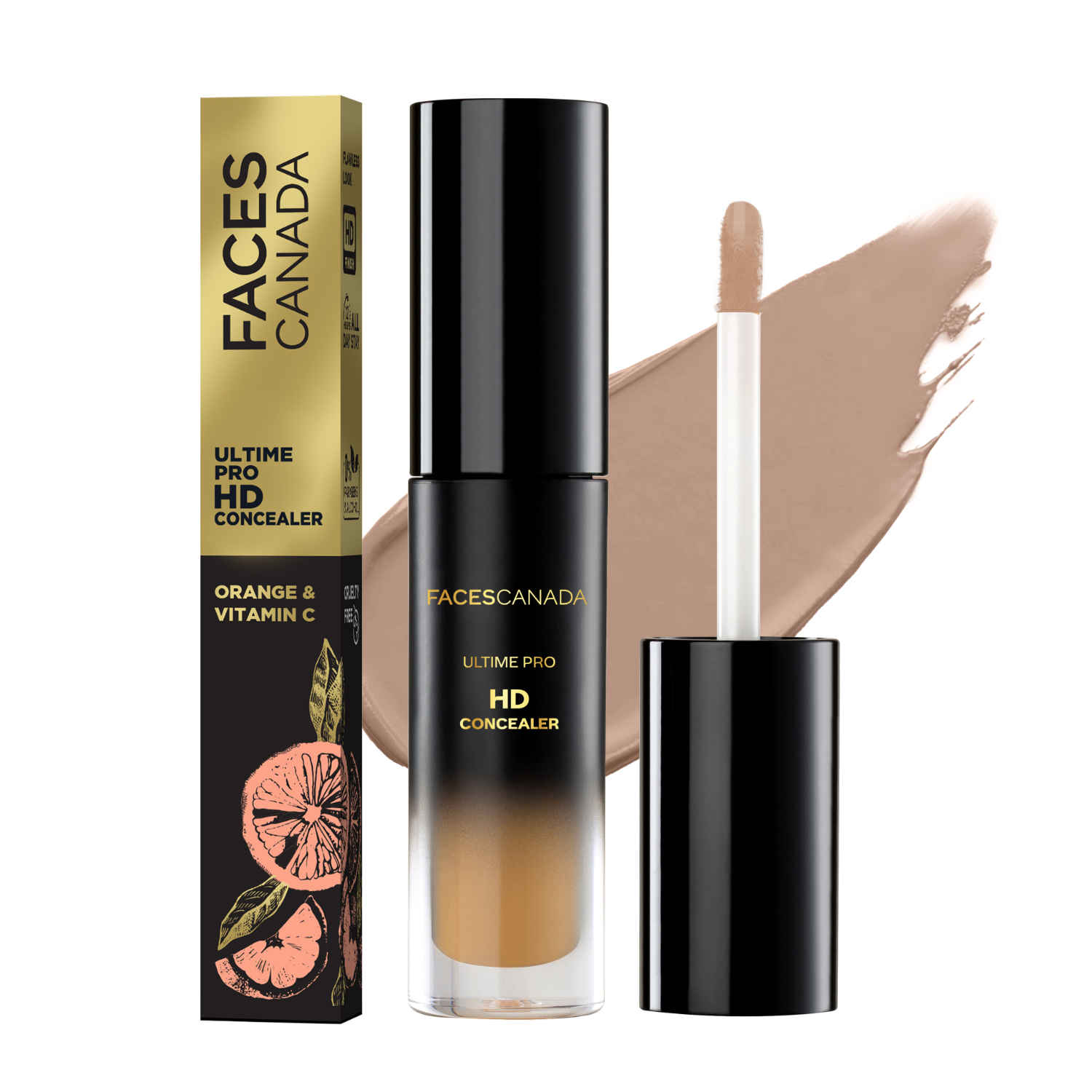 Buy FACES CANADA Ultime Pro HD Liquid Concealer - Caramel Crunch 03, 3.8ml | Natural Matte Finish | 12HR Long Stay | Covers Dark Circles, Puffiness, Blemishes | Blends Easily | Orange & Vitamin C Enriched - Purplle