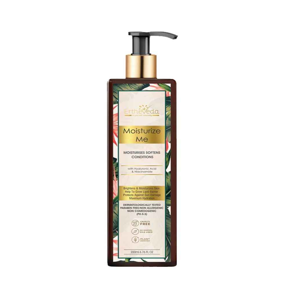 Buy Ertheveda Moisturize Me Moisturizer with Hyaluronic & Niacinamide - For Face, Body & Hands | Brightens Skin, Maximum Hydration & Smoother Skin | For Normal to Dry Skin - Vegan, No Paraben, No Sulphate, No Mineral Oil & No Synthetic Fragrance - 200ml - Purplle