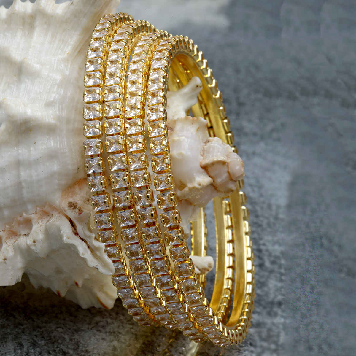 Buy Karatcart Gold Plated AD Bangle Set for Women - Purplle