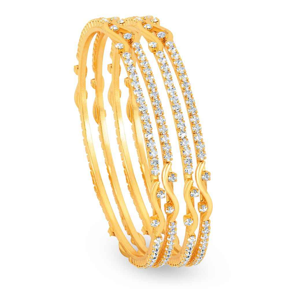 Buy Sukkhi Glorious Gold Plated Ad Stone Bangles Set For Women 2.6 - Purplle