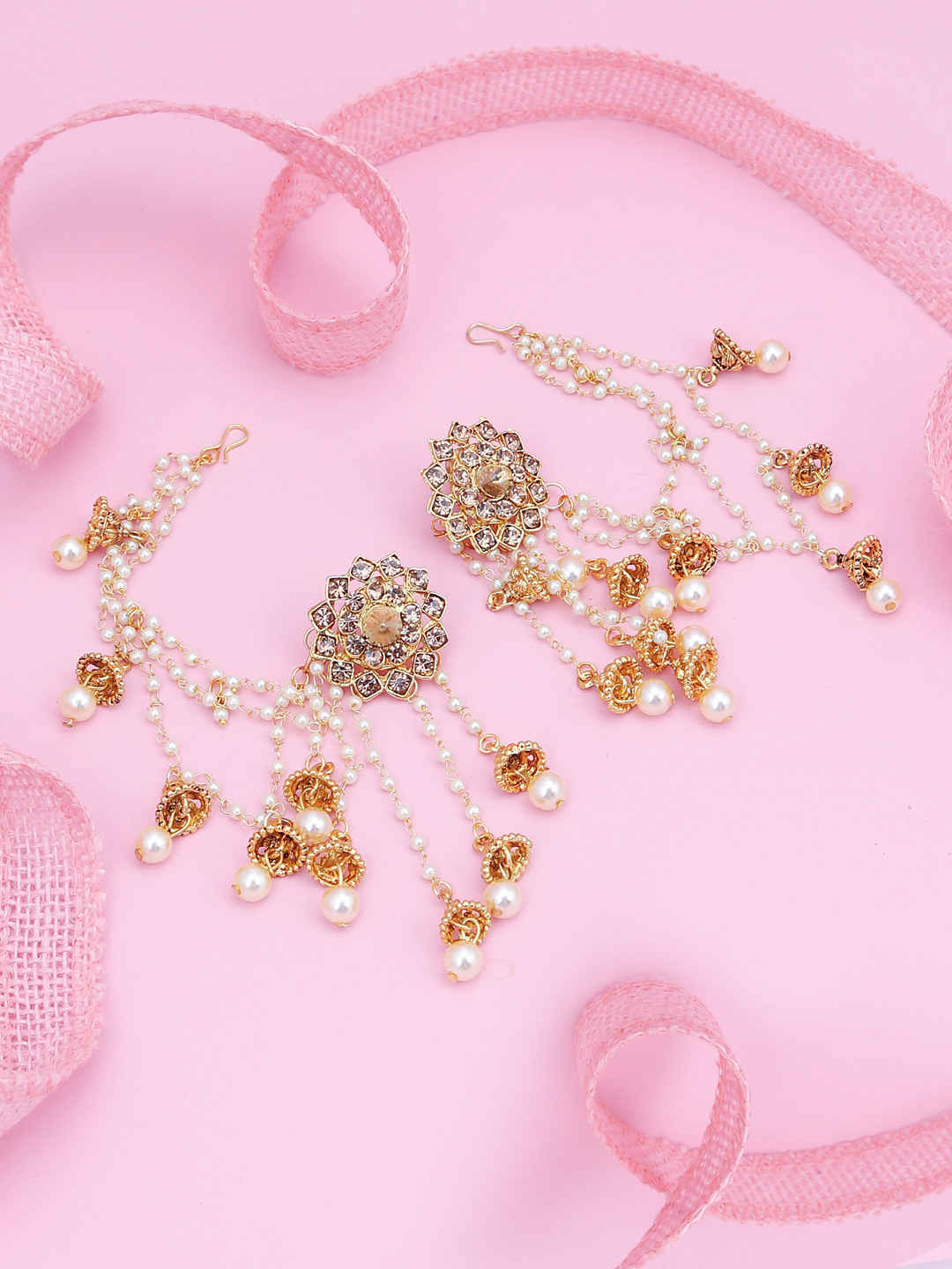 Buy Sukkhi Attractive Gold Plated Bahubali Inspired Long Chain Jhumki Earrings For Women - Purplle